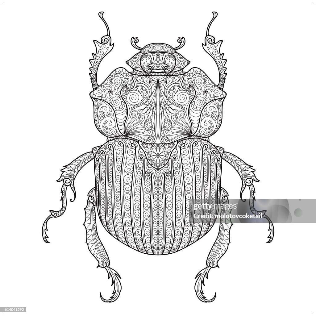 Beetle doodle pattern 3