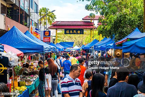 street market style in kota kinabalu - sabah state stock pictures, royalty-free photos & images