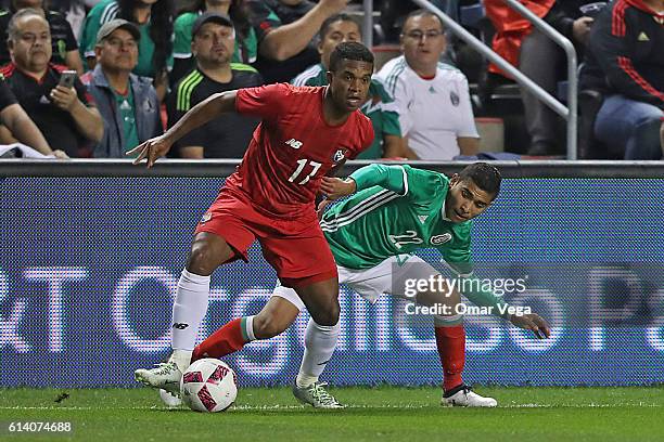 Luis Ovalle of Panama fights for the ball with Orbelin Pineda of Mexico during the International Friendly Match between Mexico and Panama at Toyota...