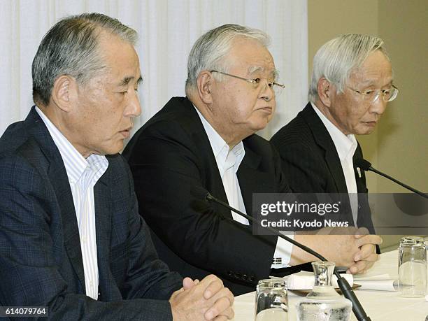 Japan - Yasuchika Hasegawa, chairman of the Japan Association of Corporate Executives, Hiromasa Yonekura, chairman of the Japan Business Federation,...