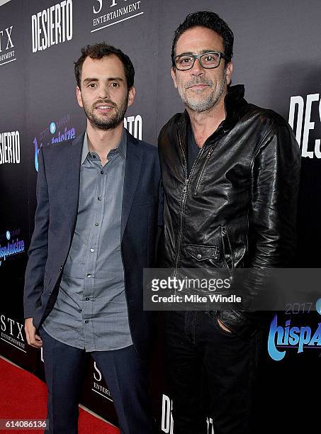 Director Jonas Cuaron and actor Jeffrey Dean Morgan attend the screening of STX Entertainment's "Desierto" at Regal LA Live Stadium 14 on October 11,...