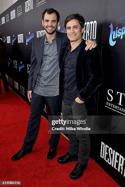 Director Jonas Cuaron and actor Gael Garcia Bernal attend the screening of STX Entertainment's "Desierto" at Regal LA Live Stadium 14 on October 11,...