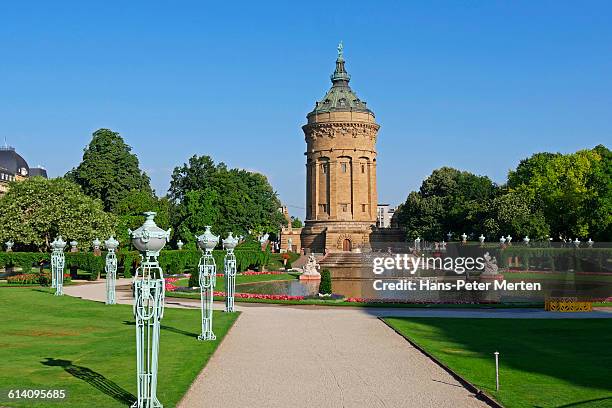 mannheim, wasserturm at friedrichsplatz - mannheim stock pictures, royalty-free photos & images