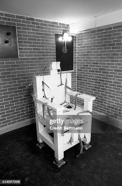 This is Alabama's electric chair, "Yellow Momma" in inmate lingo, in Holman Prison. Convicted of the 1977 robbery-murder of a Mobile, Alabama...