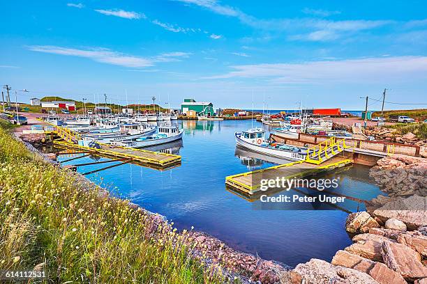 boat harbour at seacow pond,prince edward island - prince edward island stock pictures, royalty-free photos & images