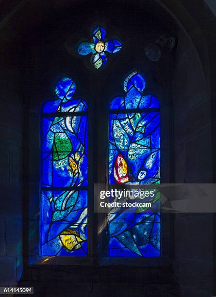 chagall window in all saints church, kent, uk - marc chagall stock pictures, royalty-free photos & images