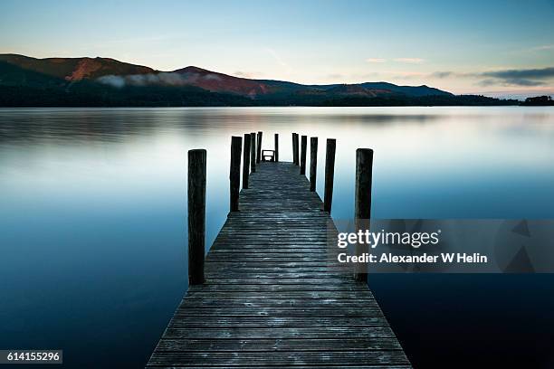 ashness jetty - derwent water stock-fotos und bilder