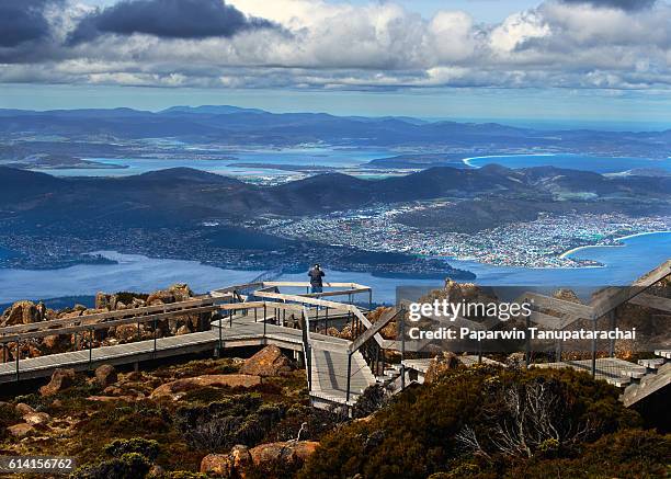 mount wellington, tasmania - hobart tasmanië stockfoto's en -beelden