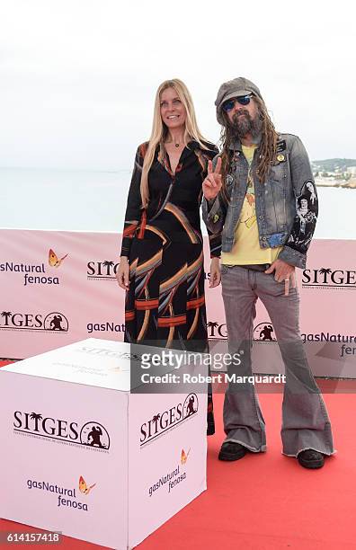 Sheri Moon and Rob Zombie pose during a photocall at the Sitges Film Festival 2016 on October 12, 2016 in Sitges, Spain.