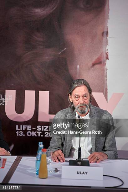 Artist Ulay is seen during a press conference for the 'Ulay Life-Sized' exhibition preview at Schirn Kunsthalle on October 12, 2016 in Frankfurt am...