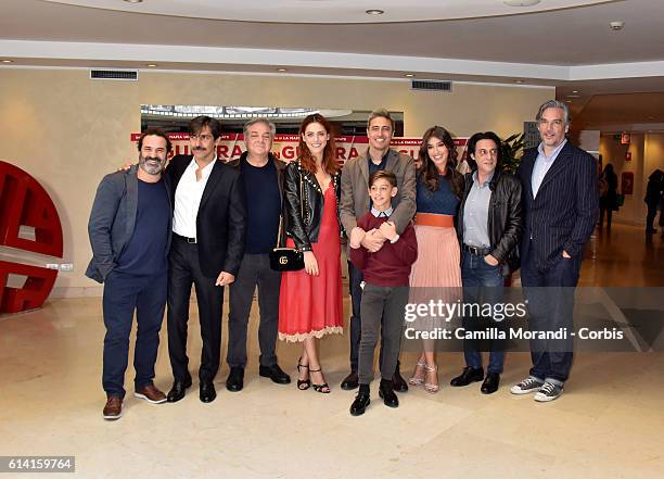 Andrea Di Stefano, Sergio Vespertino, Maurizio Bologna, Stella Egitto, Maurizio Marchetti, Miriam Leone, Pif and Samuele Segreto attend a photocall...