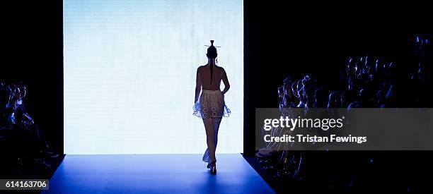 Panoramic view of the Selma State runway show during Mercedes-Benz Fashion Week Istanbul at Zorlu Center on October 12, 2016 in Istanbul, Turkey.