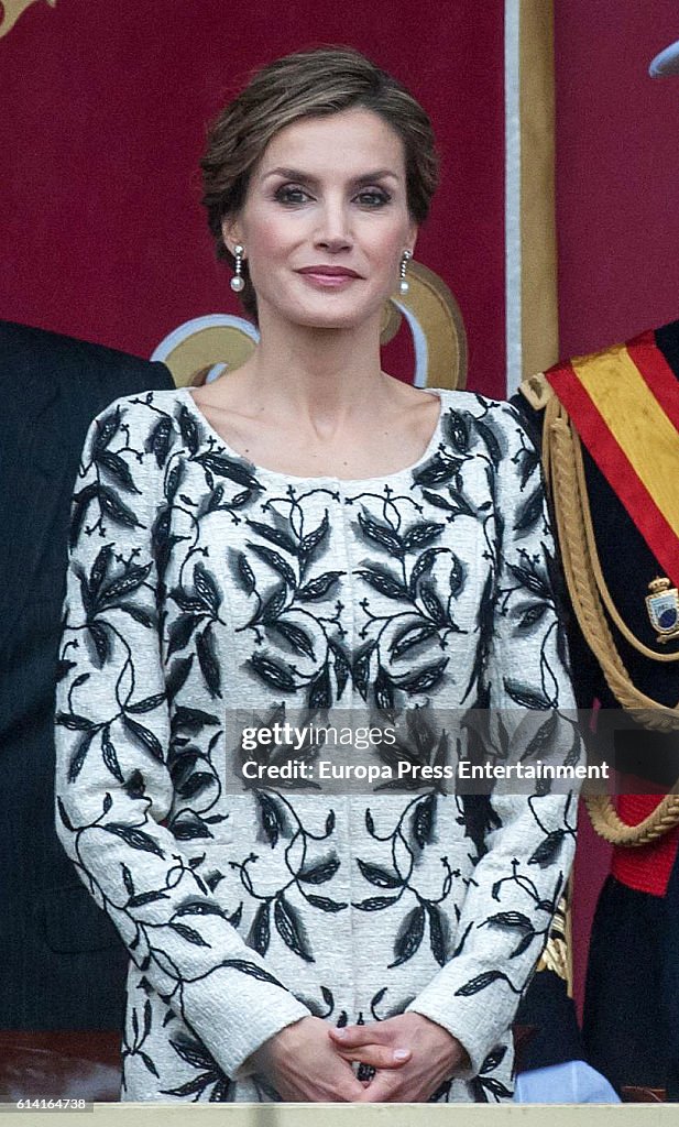 Spanish Royals Attend The National Day Military Parade