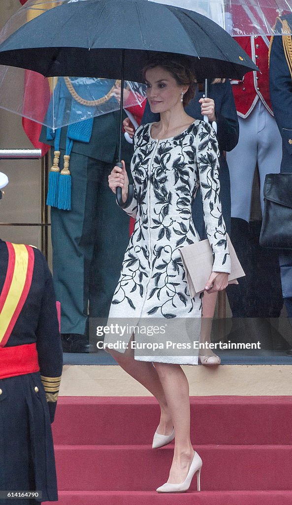 Spanish Royals Attend The National Day Military Parade