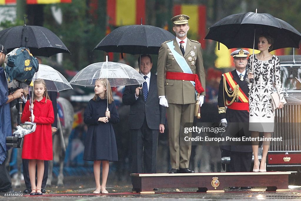 Spanish Royals Attend The National Day Military Parade