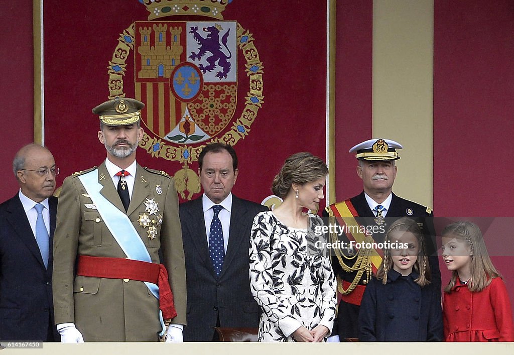 Spanish Royals Attend The National Day Military Parade