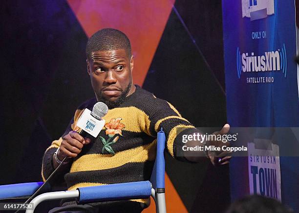 Actor and comedian Kevin Hart is interviewed by Kenan Thompson for SiriusXM's "Town Hall" series on October 12, 2016 in New York City.