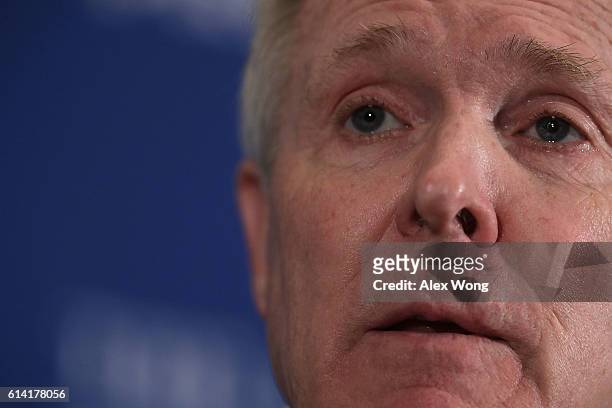 Navy Secretary Ray Mabus speaks during a National Press Club luncheon October 12, 2016 in Washington, DC. Secretary Mabus discussed "the State of the...