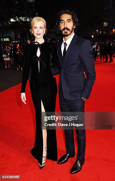 Nicole Kidman and Dev Patel attend the 'Lion' American Express Gala screening during the 60th BFI London Film Festival at Odeon Leicester Square on...