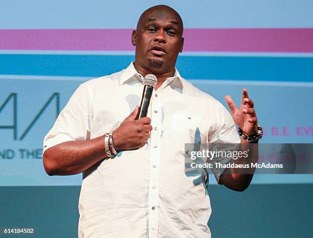 Tommy Ford speaks at The ABFF COMMUNITY DAY Presented by the GMCVB at the LYRIC Theater on June 19, 2016 in Miami, Florida.