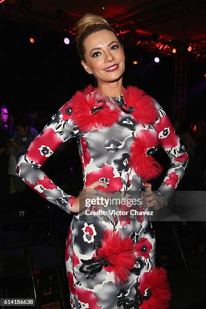 Cecilia Galliano attends the second day of Mercedes-Benz Fashion Week Mexico Spring/Summer 2017 at Maria Isabel Sheraton hotel on October 11, 2016 in...