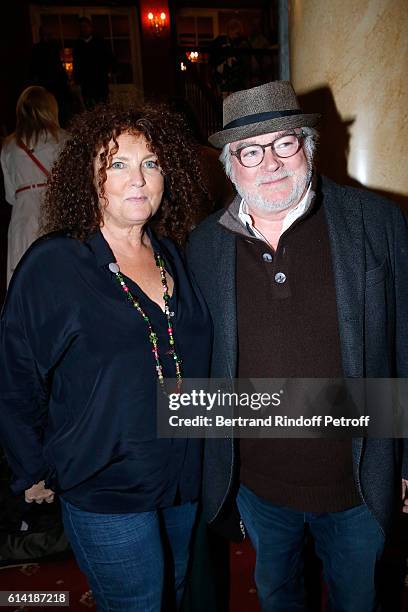 Actors Valerie Mairesse and Christian Rauth attend the "A Droite A Gauche" : Theater Play at Theatre des Varietes on October 12, 2016 in Paris,...