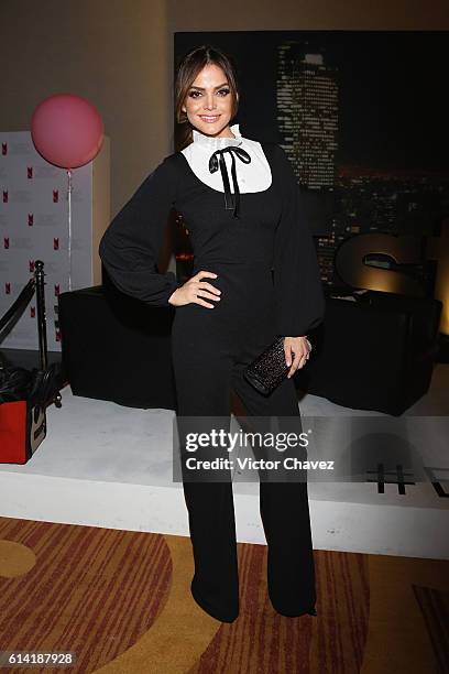 Marisol Gonzalez attends the second day of Mercedes-Benz Fashion Week Mexico Spring/Summer 2017 at Maria Isabel Sheraton hotel on October 11, 2016 in...