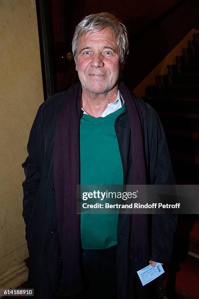 Journalist Bruno Masure attends the "A Droite A Gauche" : Theater Play at Theatre des Varietes on October 12, 2016 in Paris, France.