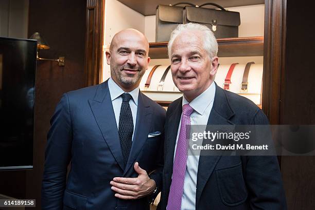 David Gower and Fabrizio Cardinali attend the World Land Trust evening hosted by Alfred Dunhill at Bourdon House October 12, 2016 in London, England.