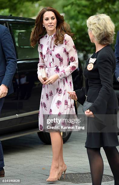 Catherine, Duchess of Cambridge arrives to celebrate World Mental Health Day with Heads Together at the London Eye October 10, 2016 in London,...