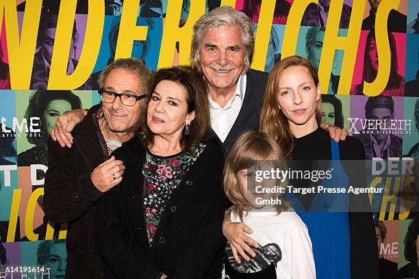 Director Dani Levy, Katharina Schuettler, Peter Simonischek, Hannelore Elsner and Ewi Rodriguez during the Berlin premiere of the film 'Die Welt der...