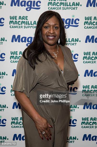 Angie Greaves attends a Gregory Porter Magic FM performance in aid of Macmillan Cancer Support at The House of St Barnabas on October 12, 2016 in...