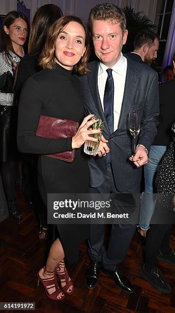 Victoria Pendleton and Alex Bilmes attend the launch of the Esquire Townhouse with Dior on October 12, 2016 in London, England.