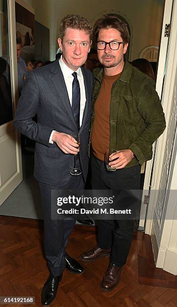 Alex Bilmes and Oliver Spencer attend the launch of the Esquire Townhouse with Dior on October 12, 2016 in London, England.