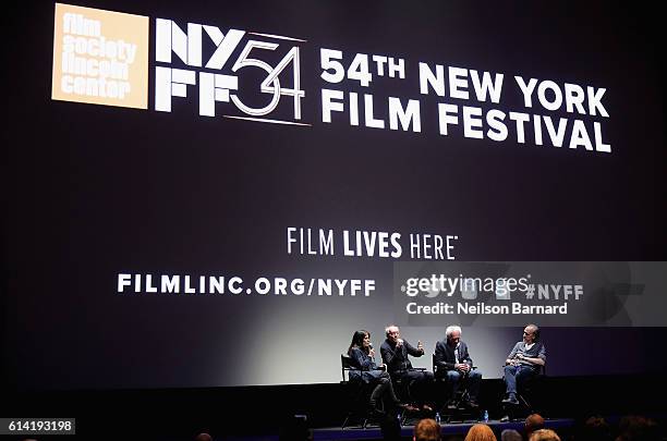 Luc Dardenne, Jean-Pierre Dardenne and Kent Jones speaks onstage at the 54th New York Film Festival - "The Unknown Girl" Intro and Q&A at Alice Tully...