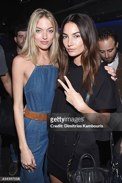 Models Martha Hunt and Lily Aldridge attend a private Kings of Leon concert for SiriusXM at Poisson Rouge; performance Airs live on SiriusXM's Alt...