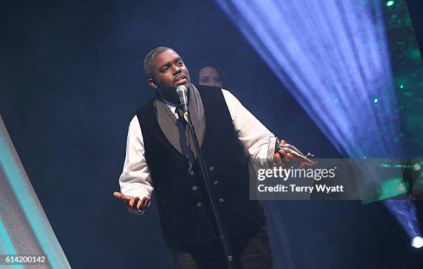 William McDowell accepts award onstage during the 2016 Dove Awards Pre Show at Allen Arena, Lipscomb University on October 11, 2016 in Nashville,...