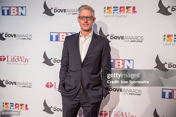 Matt Maher arrives at the Red Carpet at the 47th Annual Gospel Music Association Dove Awards at Allen Arena in Nashville, Tennessee.