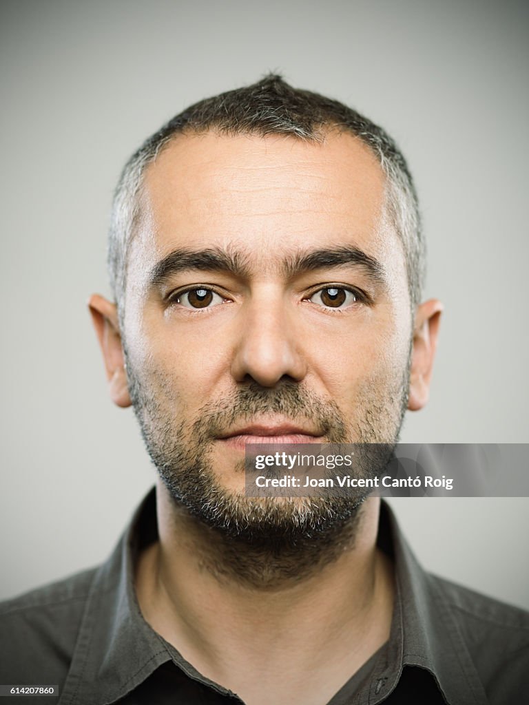 Real caucasian adult man portrait