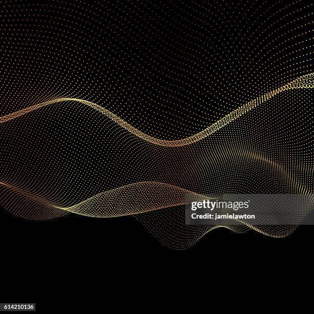 abstract vector gold flowing dots background - black bling stock illustrations