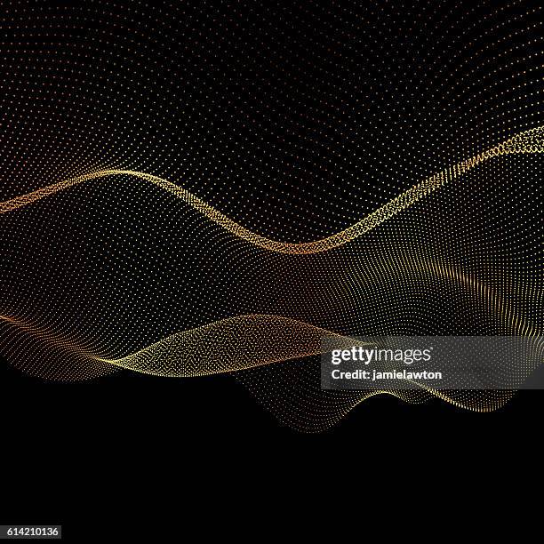 abstract vector gold flowing dots background - bling bling stock illustrations