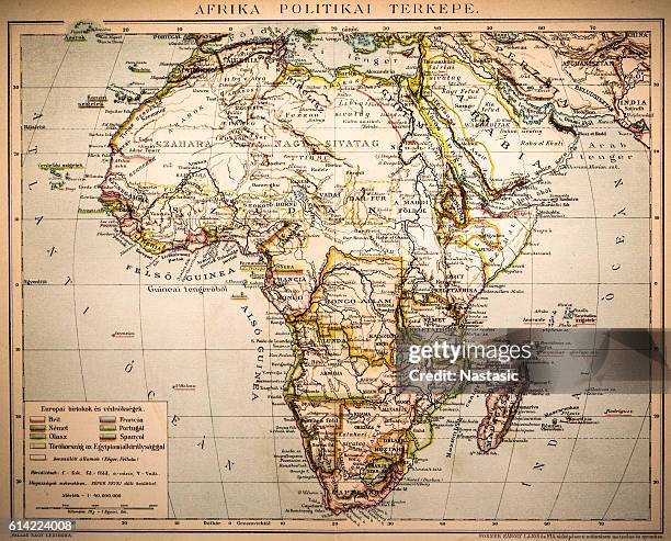 africa political map - old map of middle east stock illustrations