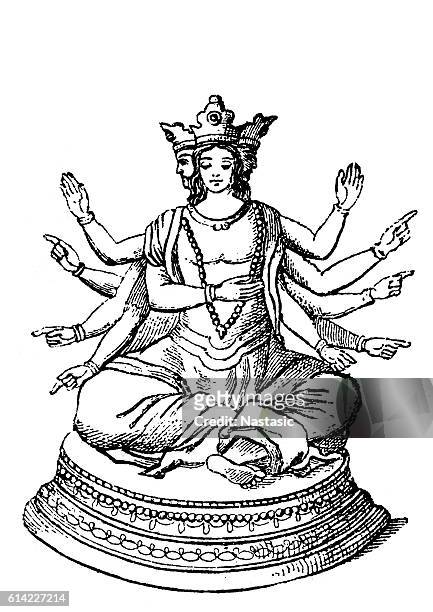 shiva - buddha stock illustrations