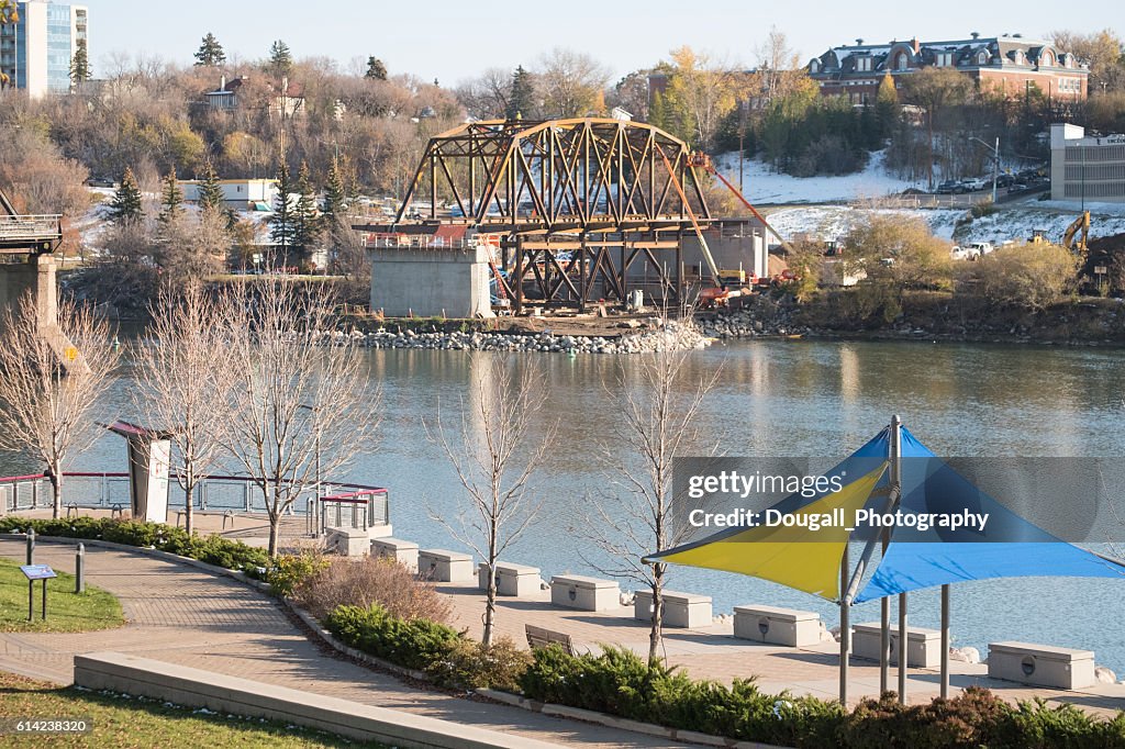 Construction of New Bridge in Saskatoon