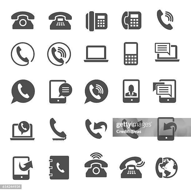 ilustraciones, imágenes clip art, dibujos animados e iconos de stock de iconos de teléfono - phone icon