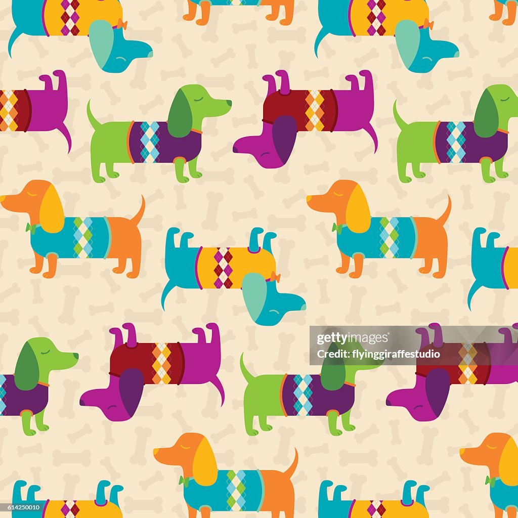 Dapper Pattern Background Dapper Dachshunds Pattern High-Res Vector Graphic - Getty Images