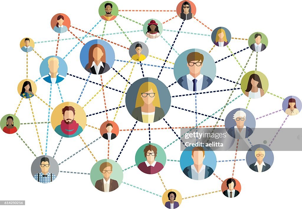 Social network - vector illustration.