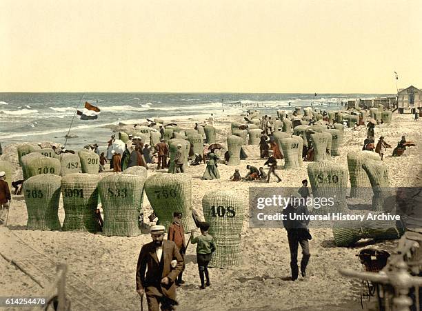 Men's Bathing Place, Norderney, Germany, Photochrome Print, circa 1900.