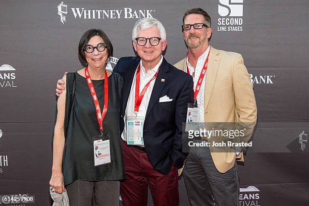 Joann Recci, Mark Romig and David Briggs attend the New Orleans premiere of 'LBJ' at The Orpheum Theatre on October 12, 2016 in New Orleans,...