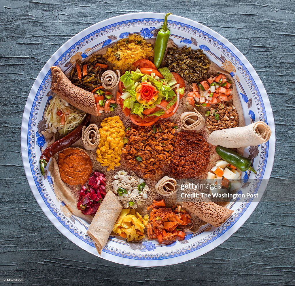Injera Lined Vegetarian Platter...